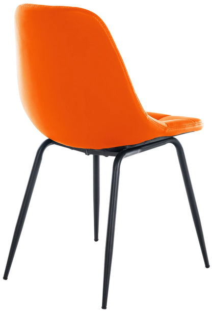 In And OutdoorMatch Eetkamerstoelen Layla - Oranje - Set van 2 - Kunstleer - Hoogwaardige bekleding - Luxe eetkamerstoel - Stijlvolle uitstraling Eetkamerstoel
