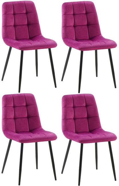 In And OutdoorMatch Eetkamerstoelen Mysie - Paars - Set van 4 - Stof - Hoge kwaliteit bekleding - Luxe eetkamerstoel - Stijlvolle uitstraling Eetkamerstoel