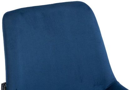 In And OutdoorMatch Eetkamerstoelen Noah - Blauw - Set van 2 - Fluweel - Hoge kwaliteit bekleding - Stijlvolle eetkamerstoelen - Luxe uitstraling Eetkamerstoel