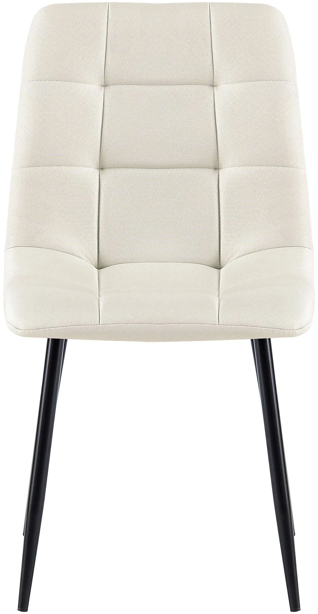 In And OutdoorMatch Eetkamerstoelen Renee - Wit - Set van 4 - Stof - Hoge kwaliteit bekleding - Luxe eetkamerstoelen - Moderne look Eetkamerstoel