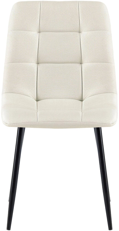 In And OutdoorMatch Eetkamerstoelen Renee - Wit - Set van 4 - Stof - Hoge kwaliteit bekleding - Luxe eetkamerstoelen - Moderne look Eetkamerstoel