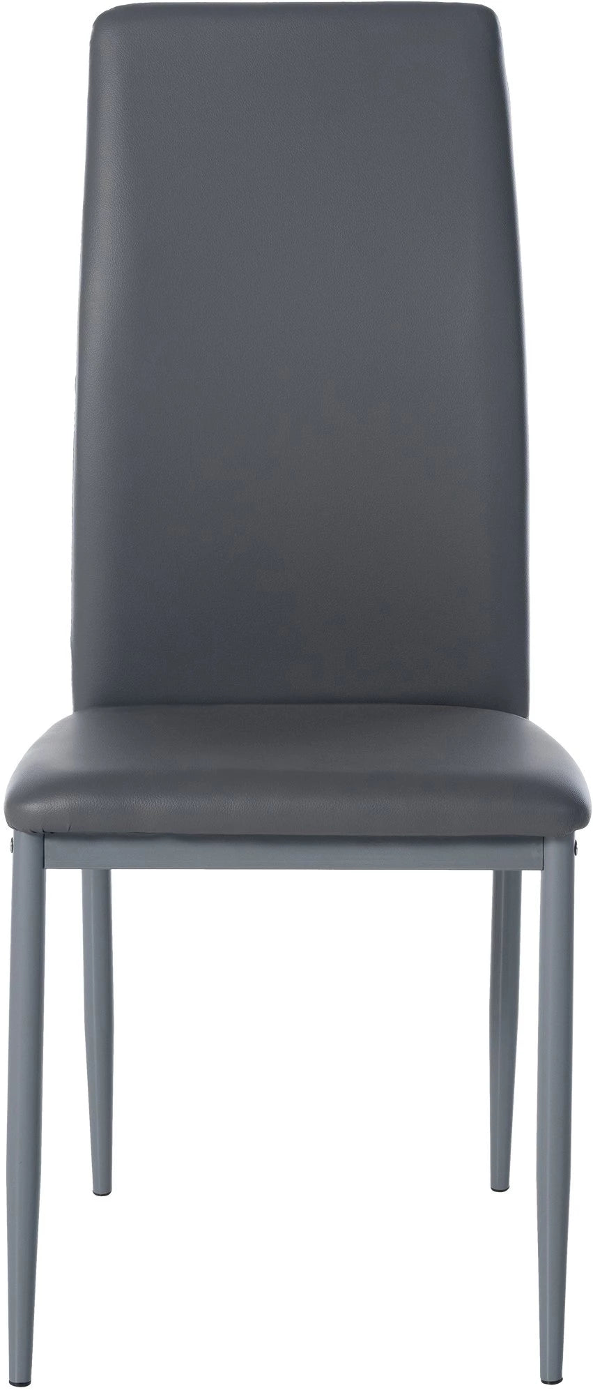 In And OutdoorMatch Eetkamerstoelen Shauna - Grijs - Set van 4 - Kunstleer - Hoogwaardige bekleding - Luxe eetkamerstoelen - Moderne look Eetkamerstoel