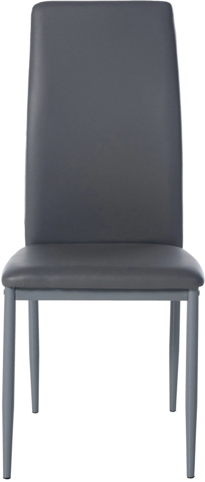 In And OutdoorMatch Eetkamerstoelen Shauna - Grijs - Set van 4 - Kunstleer - Hoogwaardige bekleding - Luxe eetkamerstoelen - Moderne look Eetkamerstoel