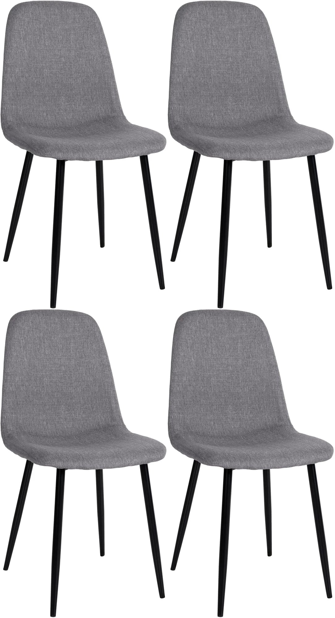 In And OutdoorMatch Eetkamerstoelen Tabatha - Grijs - Set van 4 - Stof - Hoge kwaliteit bekleding - Stijlvolle eetkamerstoelen - Luxe uitstraling Eetkamerstoel