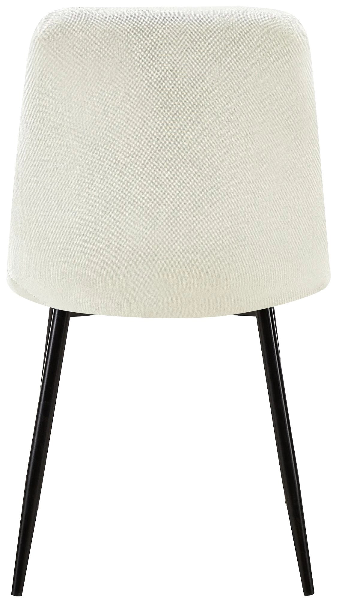 In And OutdoorMatch Eetkamerstoelen Wiley - Wit - Set van 4 - Stof - Hoge kwaliteit bekleding - Decoratieve eetkamerstoel - Stabiel metalen frame Eetkamerstoel