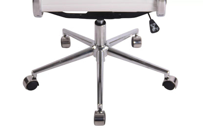 In And OutdoorMatch Ergonomische Bureaustoel Josephine - Lange Rugleuning - Op Wieltjes - Wit - Zithoogte 45-55cm - Kunstleer - Voor Volwassenen Bureaustoel