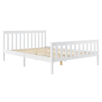 In And OutdoorMatch Houten Bed Bridie - Met Bedbodem - 160x200 cm - Wit - Snelle Montage Eén persoon slapen