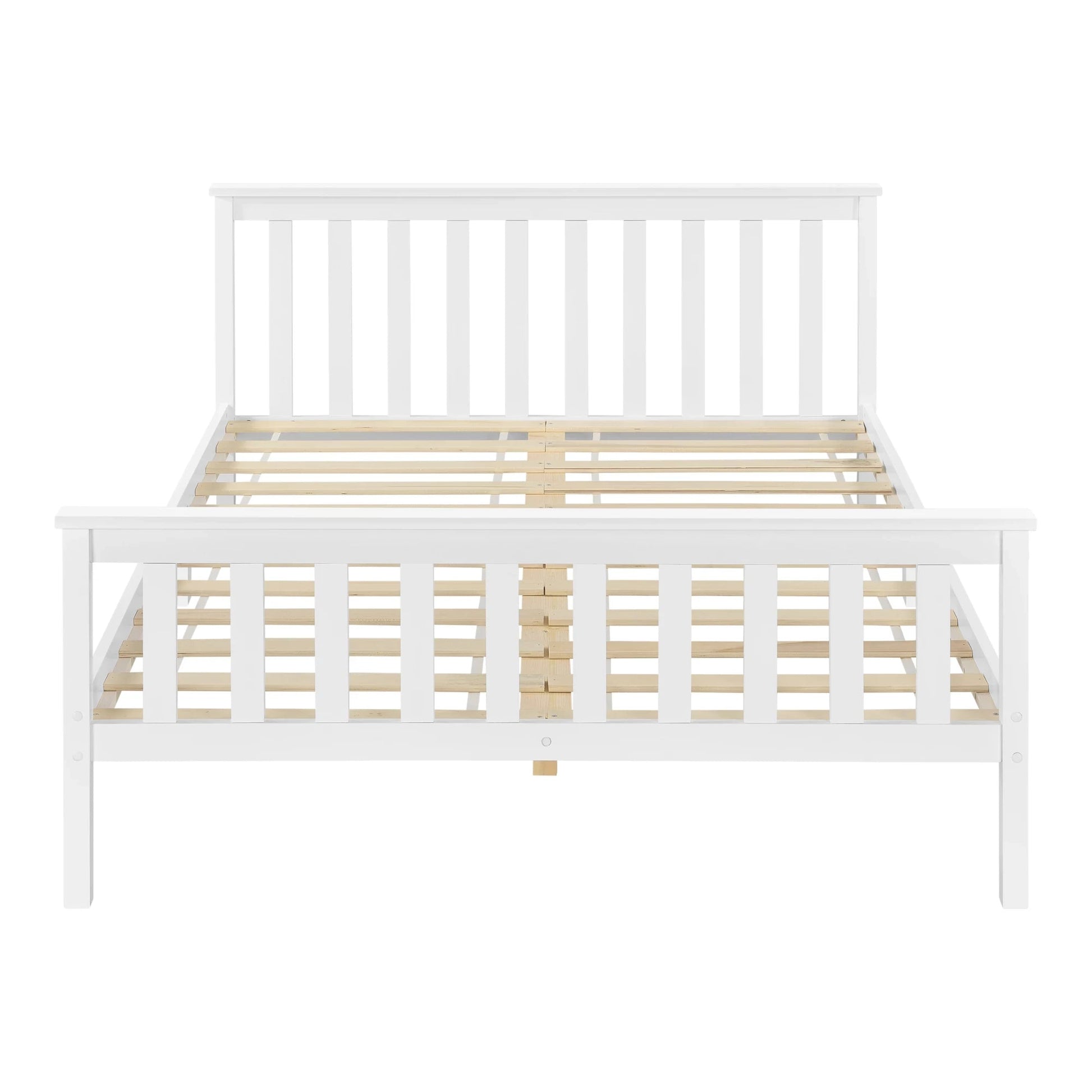 In And OutdoorMatch Houten Bed Bridie - Met Bedbodem - 160x200 cm - Wit - Snelle Montage Eén persoon slapen