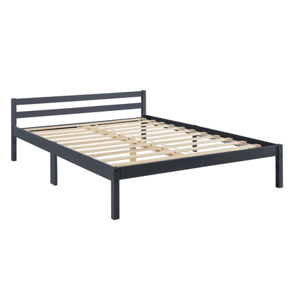 In And OutdoorMatch Houten Bed Jesse - Grenen - Met Bedbodem - 140x200 cm - Donkergrijs - Snelle Montage bed twee personen