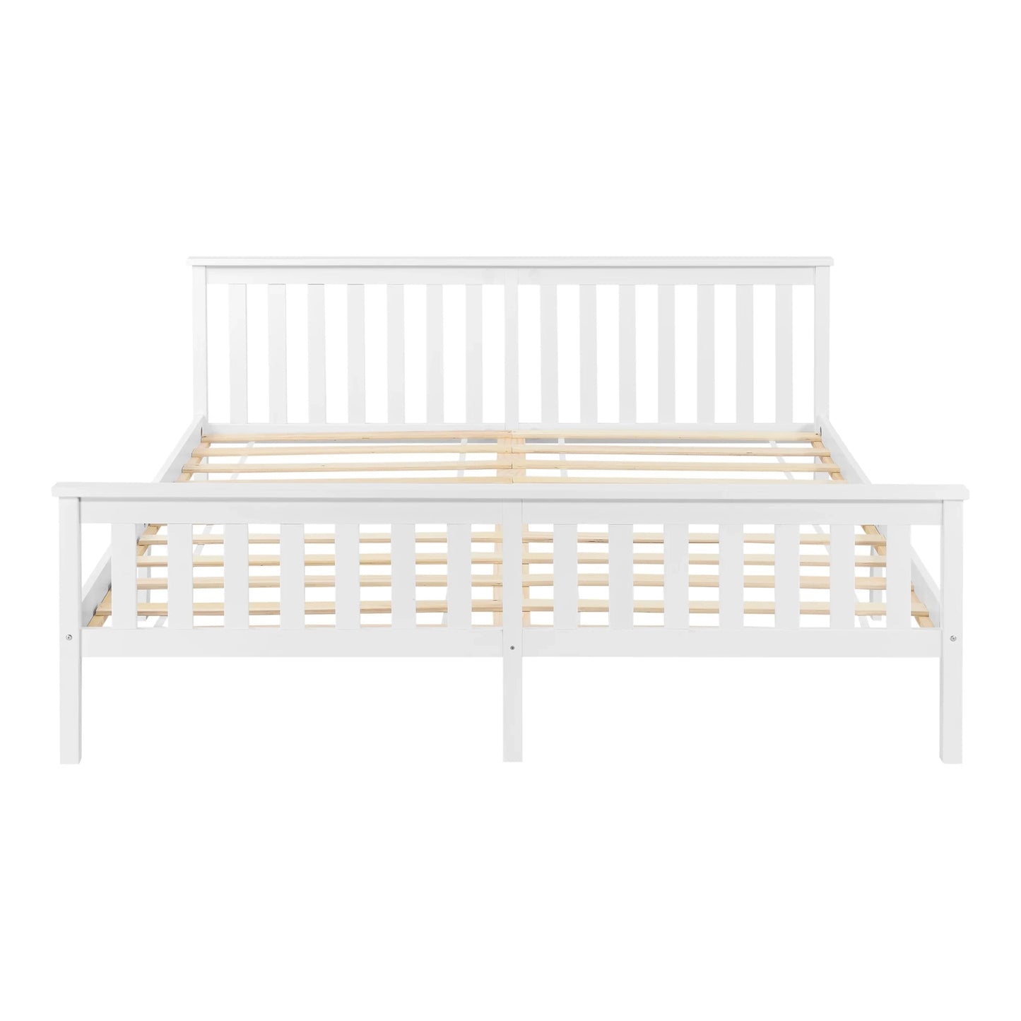 In And OutdoorMatch Houten Bed Jodie - Grenen - Met Bedbodem - 180x200 cm - Wit - Snelle Montage bed twee personen