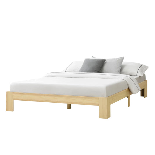 In And OutdoorMatch Houten Bed Kristin - Grenen - Met Bedbodem - 140x200 cm - Houtkleurig - Snelle Montage bed twee personen