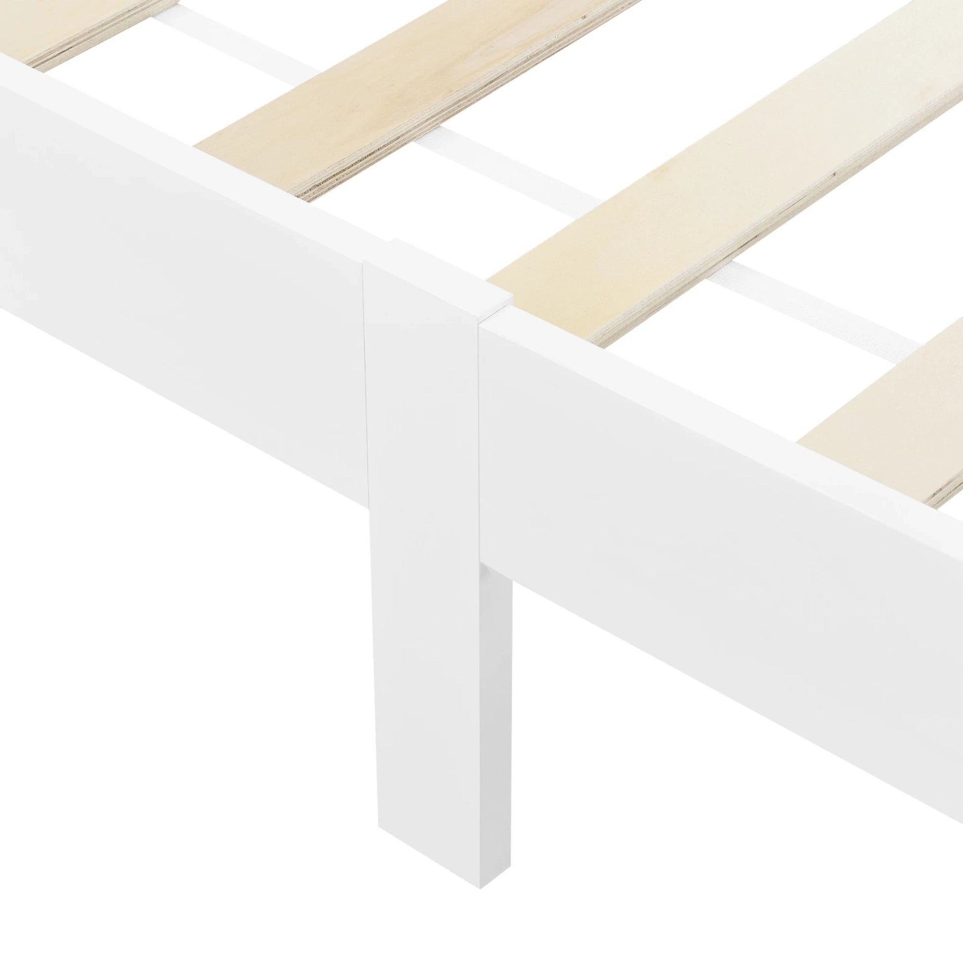 In And OutdoorMatch Houten Bed Robin - Grenen - Met Bedbodem - 100x200 cm - Wit - Snelle Montage Eén persoon slapen