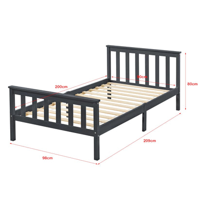In And OutdoorMatch Houten Bed Virginia - Met Bedbodem - 90x200 cm - Wit - Snelle Montage Eén persoon slapen