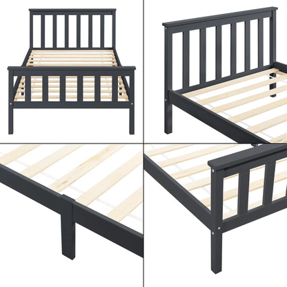 In And OutdoorMatch Houten Bed Virginia - Met Bedbodem - 90x200 cm - Wit - Snelle Montage Eén persoon slapen