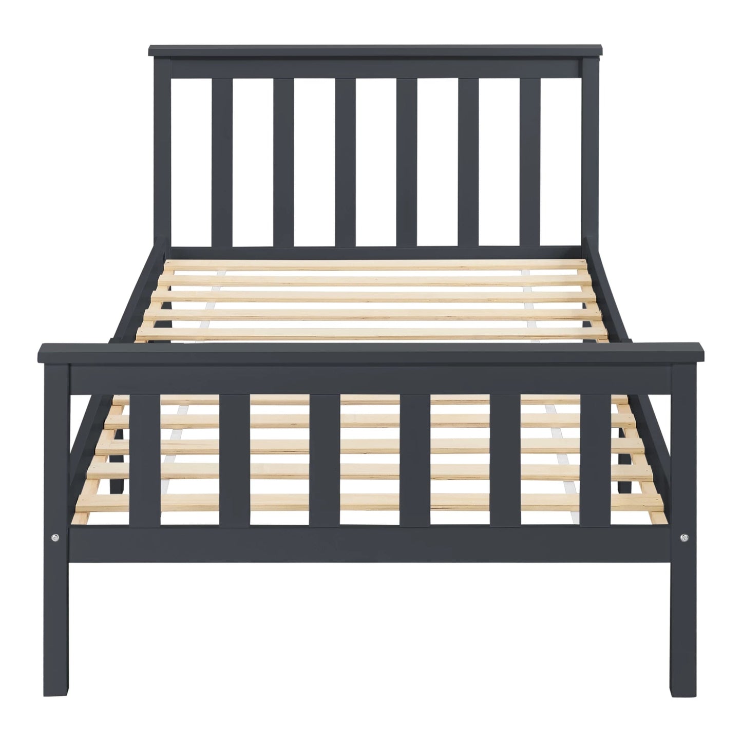 In And OutdoorMatch Houten Bed Virginia - Met Bedbodem - 90x200 cm - Wit - Snelle Montage Eén persoon slapen