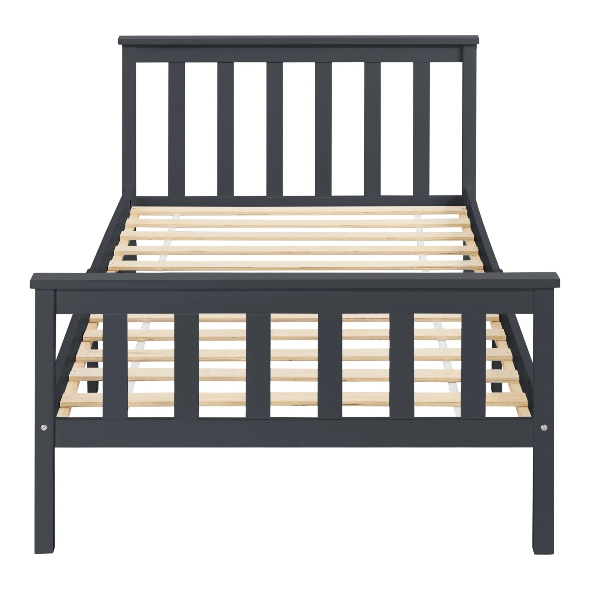 In And OutdoorMatch Houten Bed Virginia - Met Bedbodem - 90x200 cm - Wit - Snelle Montage Eén persoon slapen