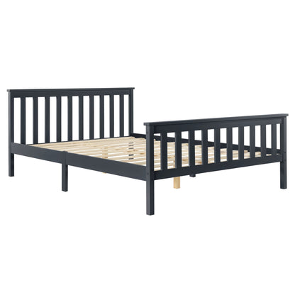 In And OutdoorMatch Houten Bed Wilton - Met Bedbodem - 160x200 cm - Donkergrijs - Snelle Montage bed twee personen