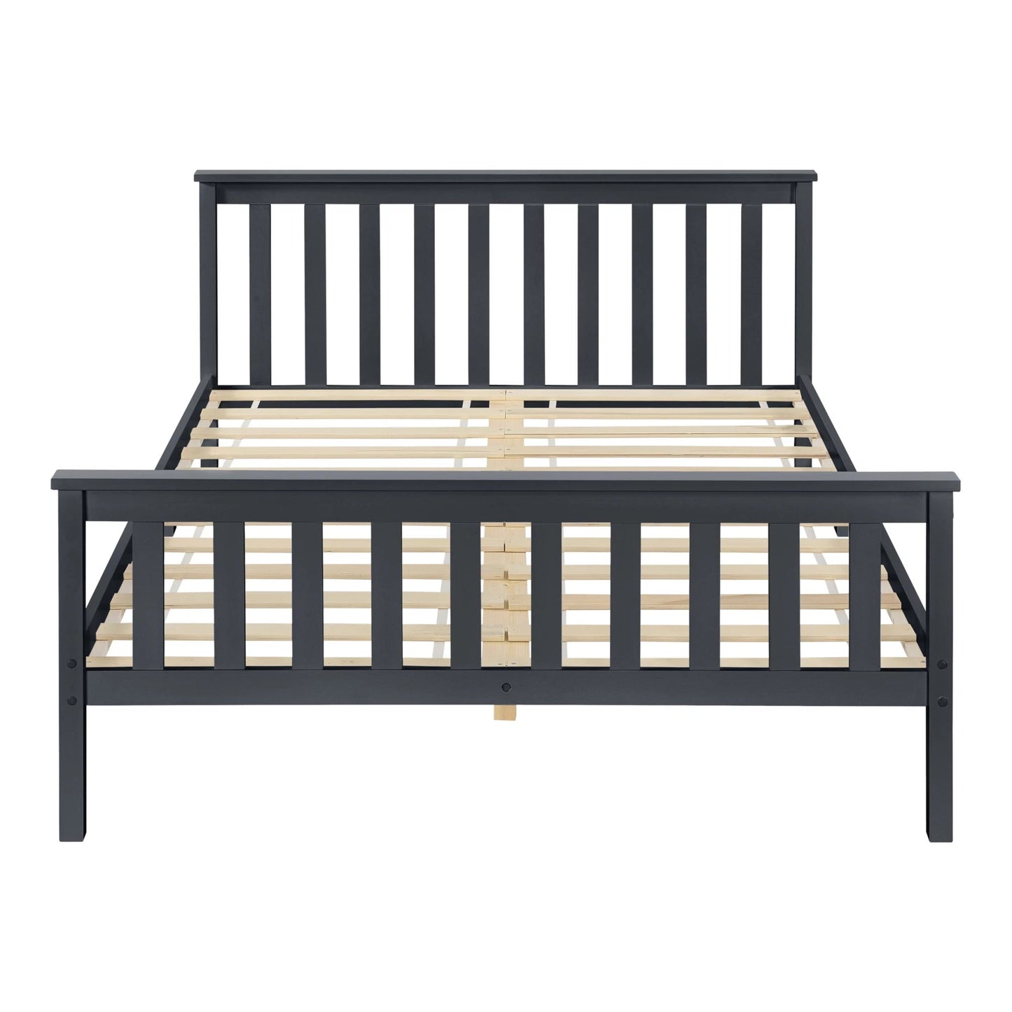 In And OutdoorMatch Houten Bed Wilton - Met Bedbodem - 160x200 cm - Donkergrijs - Snelle Montage bed twee personen