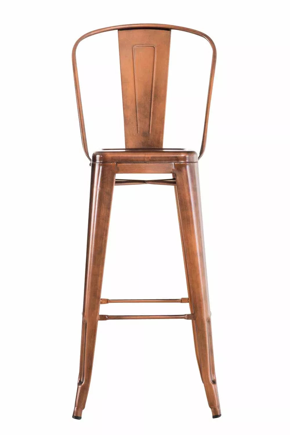 In And OutdoorMatch Industriële Barkruk Jock - Koper - Rustiek Design - Set van 1 - Frame met 4 Poten - Voor Keuken en Bar - Metalen Zitting Barkrukken / hocker