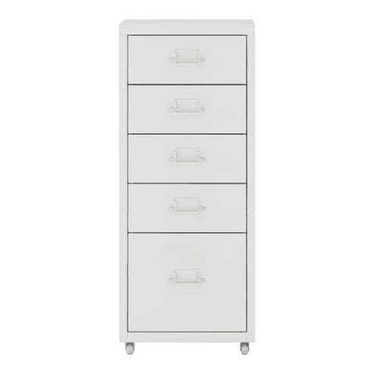 In And OutdoorMatch Kantoorkast Kasey - Ladekast - Op Wielen - 69x28x41 cm - Wit - Staal - Stijlvol Design Kast