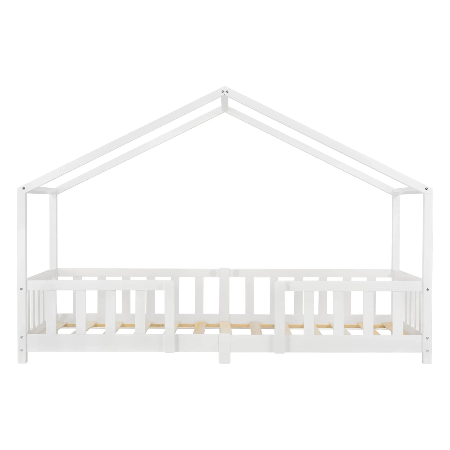 In And OutdoorMatch Kinderbed Cayla - Met valbeveiliging - 90x200 cm - Wit Mat - Voor meisjes - Voor jongens - Voor kinderen Kinder bedden