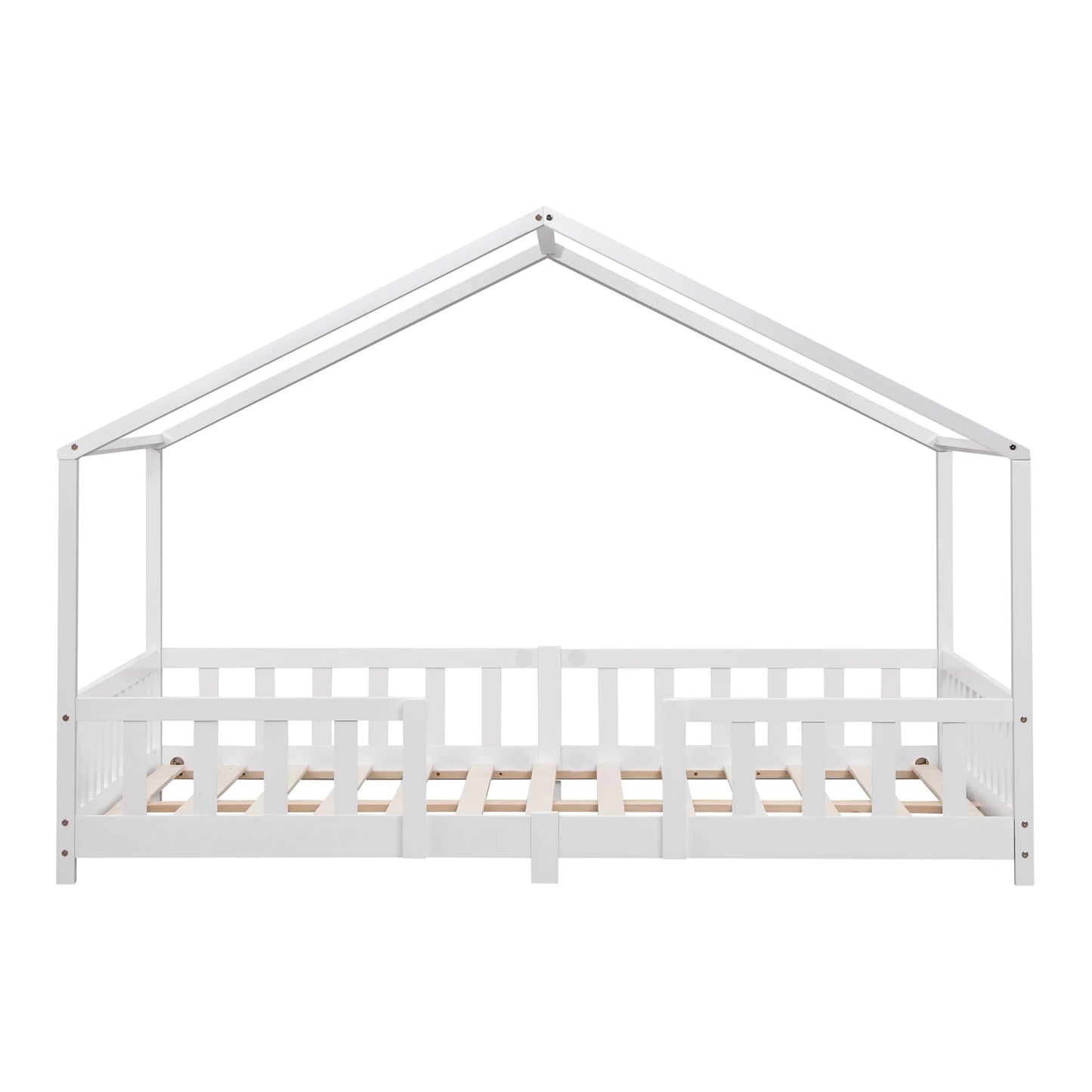 In And OutdoorMatch Kinderbed Edgar - Met valbeveiliging - 120x200 cm - Wit Mat - Voor meisjes - Voor jongens - Voor kinderen Kinder bedden