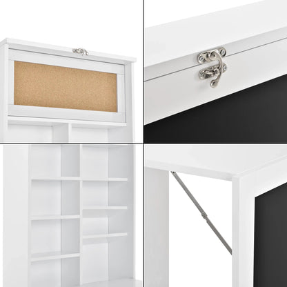 In And OutdoorMatch Klaptafel Ian - Eettafel - Voor Wandmontage - Met Krijtbord - Wit - MDF - Modern Design Eettafel/ Eetkamertafel