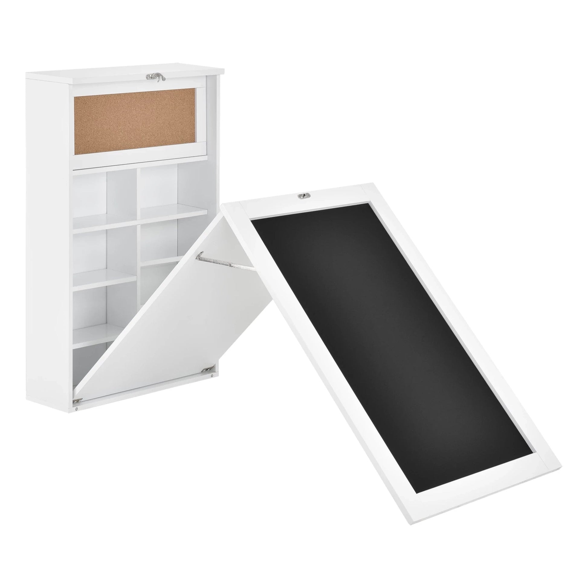 In And OutdoorMatch Klaptafel Ian - Eettafel - Voor Wandmontage - Met Krijtbord - Wit - MDF - Modern Design Eettafel/ Eetkamertafel