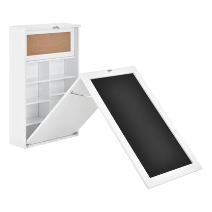 In And OutdoorMatch Klaptafel Ian - Eettafel - Voor Wandmontage - Met Krijtbord - Wit - MDF - Modern Design Eettafel/ Eetkamertafel