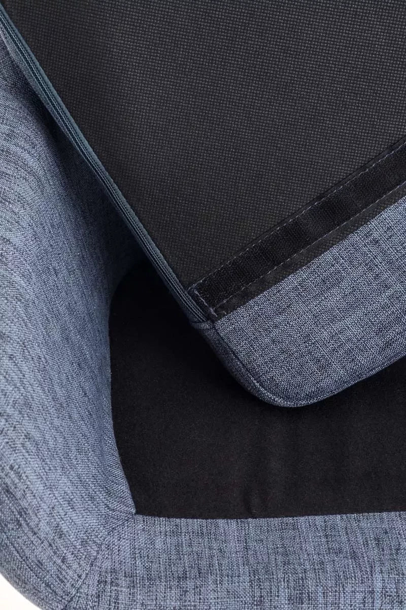 In And OutdoorMatch Luxe Barkruk Amari - Blauw - Hout - Modern Design - Set van 2 - Rugleuning - Voetensteun - Voor Keuken en Bar - Gestoffeerde Zitting Barkrukken / hocker