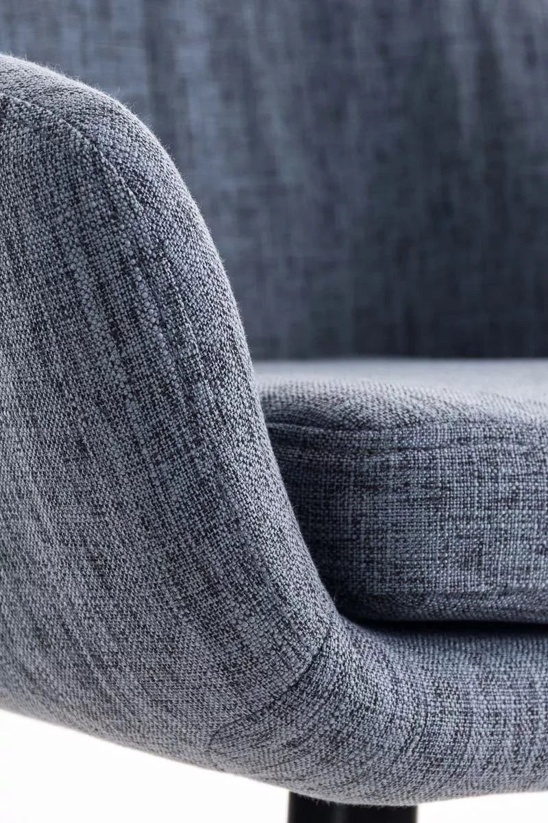 In And OutdoorMatch Luxe Barkruk Amari - Blauw - Hout - Modern Design - Set van 2 - Rugleuning - Voetensteun - Voor Keuken en Bar - Gestoffeerde Zitting Barkrukken / hocker