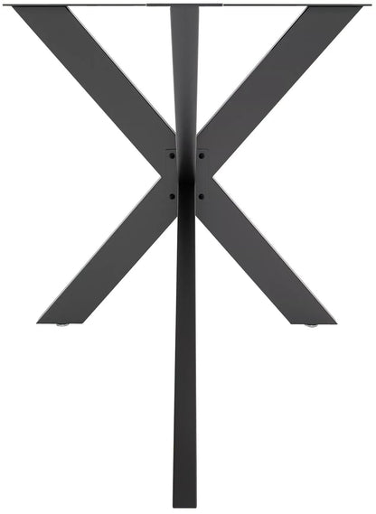 In And OutdoorMatch Luxe Genevieve - Metaal - Meubelpoot - Tafelonderstel - Spinpoot - Tafelpoot zwart - 150x78x71cm table legs