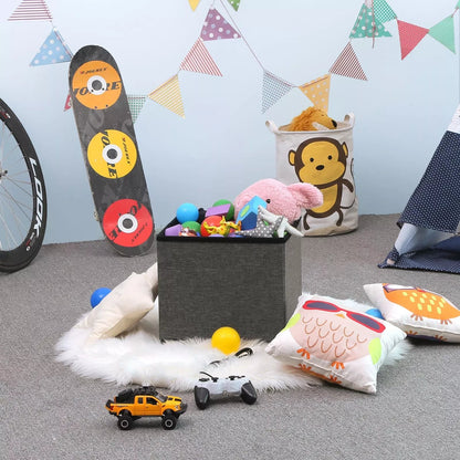 In And OutdoorMatch Luxe voetenbank met opbergruimte Rixxo - Voetenbank - Opbergdoos hocker - Zitkist met deksel - Grijs - 38x38x40cm Hocker / Poef