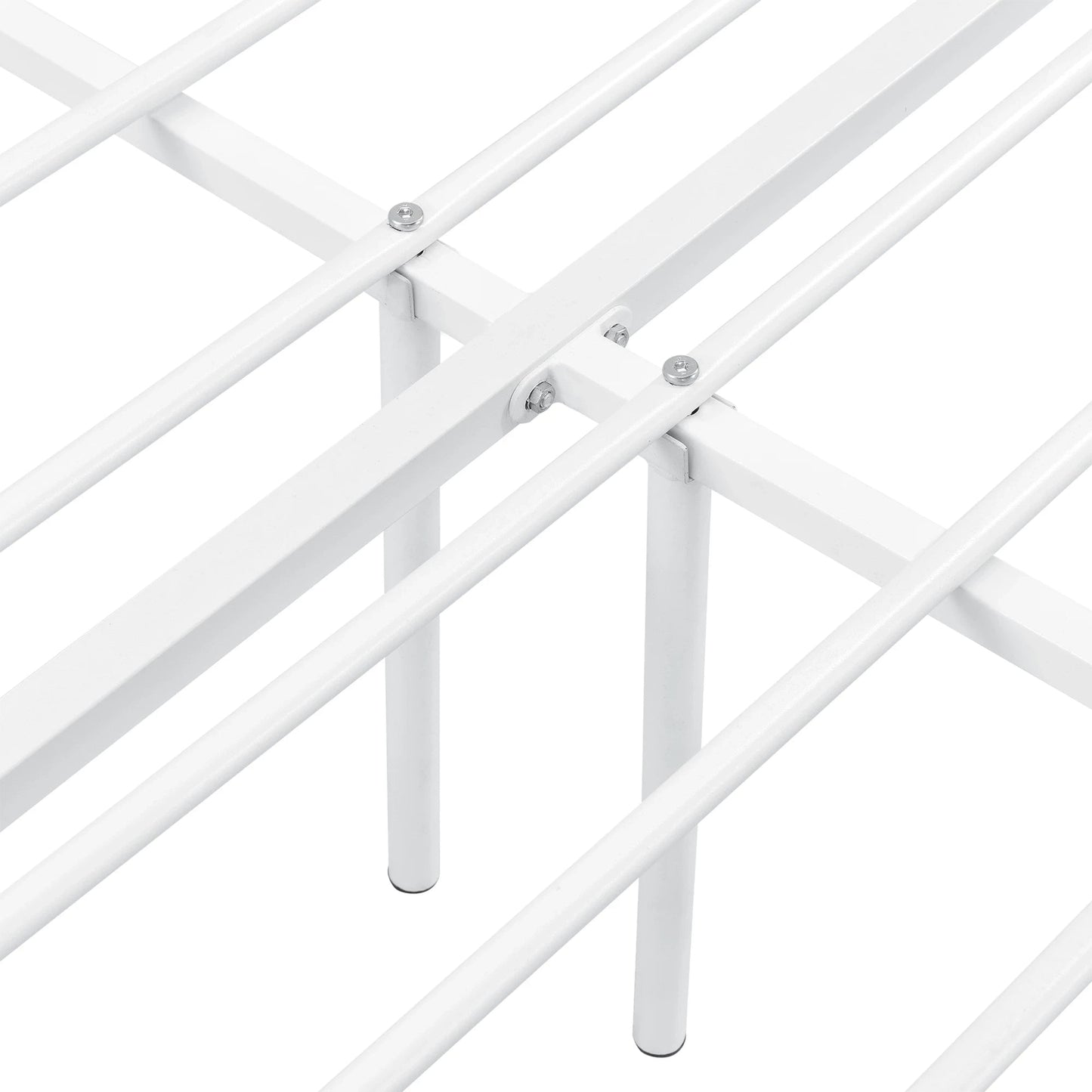 In And OutdoorMatch Metalen Bed Jazmyne - Staal - Met Bedbodem - 140x200 cm - Wit - Snelle montage bed twee personen