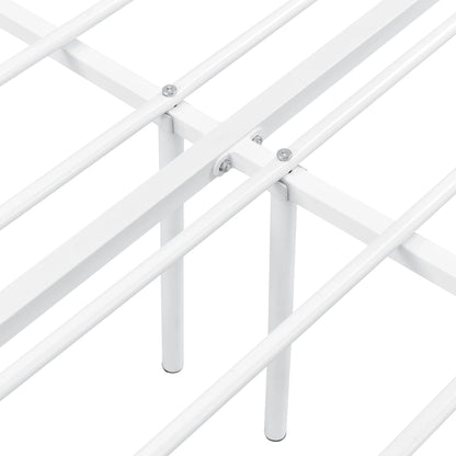 In And OutdoorMatch Metalen Bed Mabelle - Staal - Met Bedbodem - 120x200 cm - Wit - Snelle Montage Eén persoon slapen