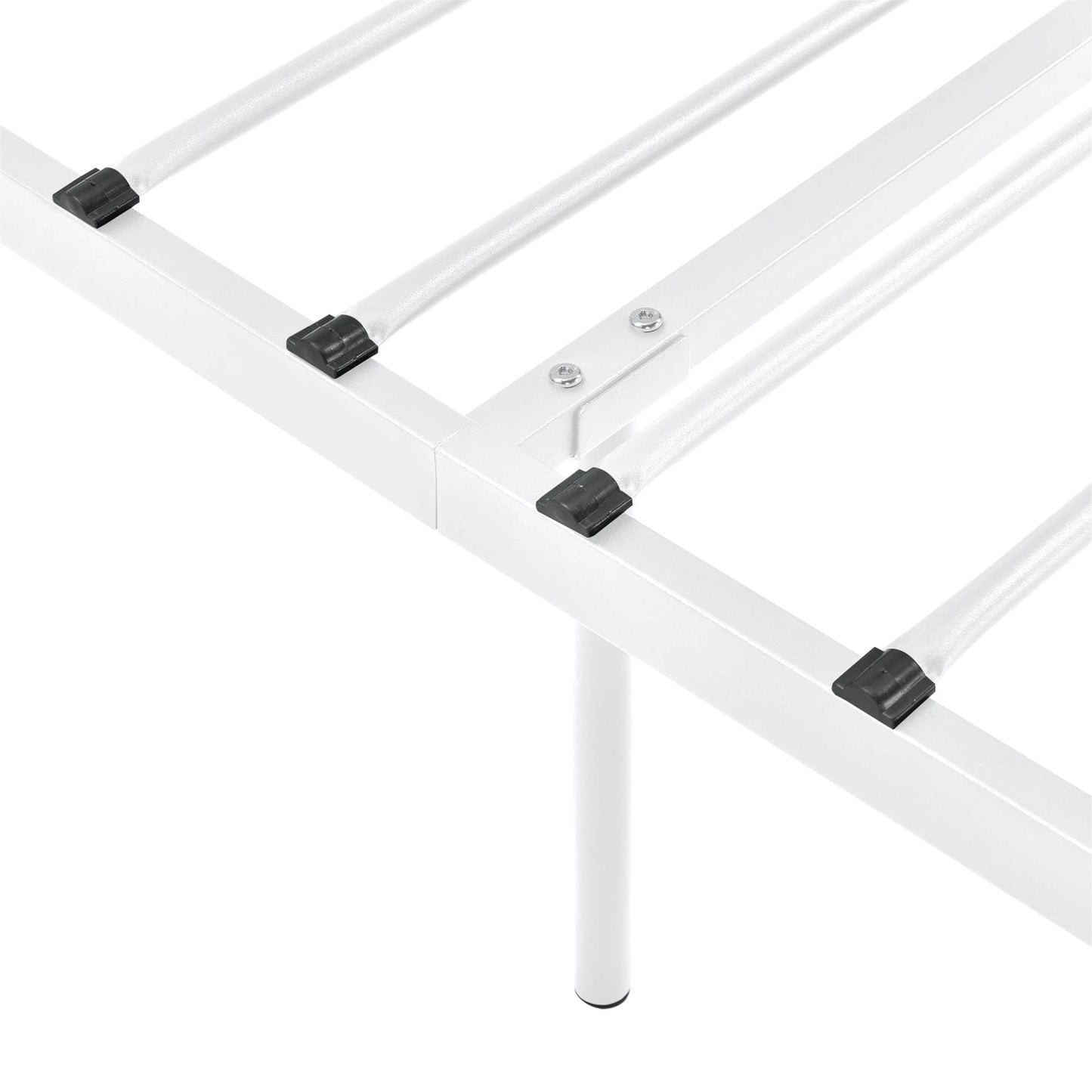 In And OutdoorMatch Metalen Bed Yvonne - Staal - Met Bedbodem - 90x200 cm - Wit - Snelle Montage Eén persoon slapen