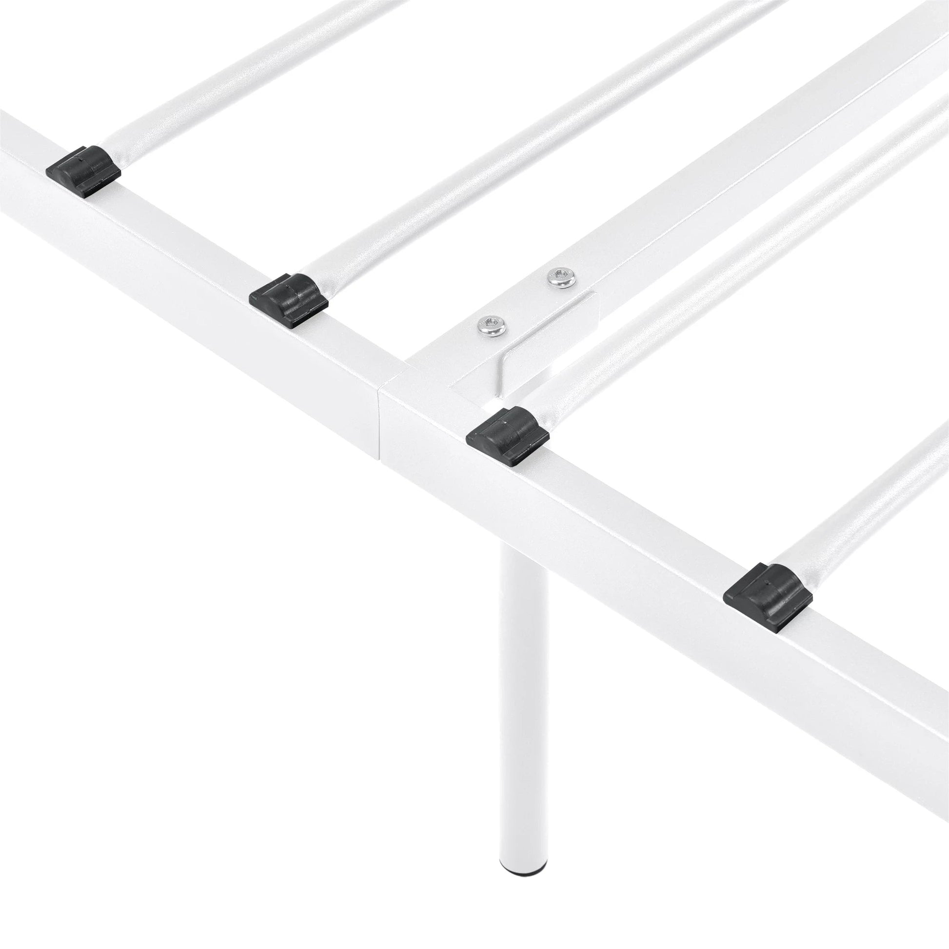 In And OutdoorMatch Metalen Bed Yvonne - Staal - Met Bedbodem - 90x200 cm - Wit - Snelle Montage Eén persoon slapen