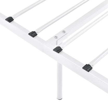 In And OutdoorMatch Metalen Bed Yvonne - Staal - Met Bedbodem - 90x200 cm - Wit - Snelle Montage Eén persoon slapen
