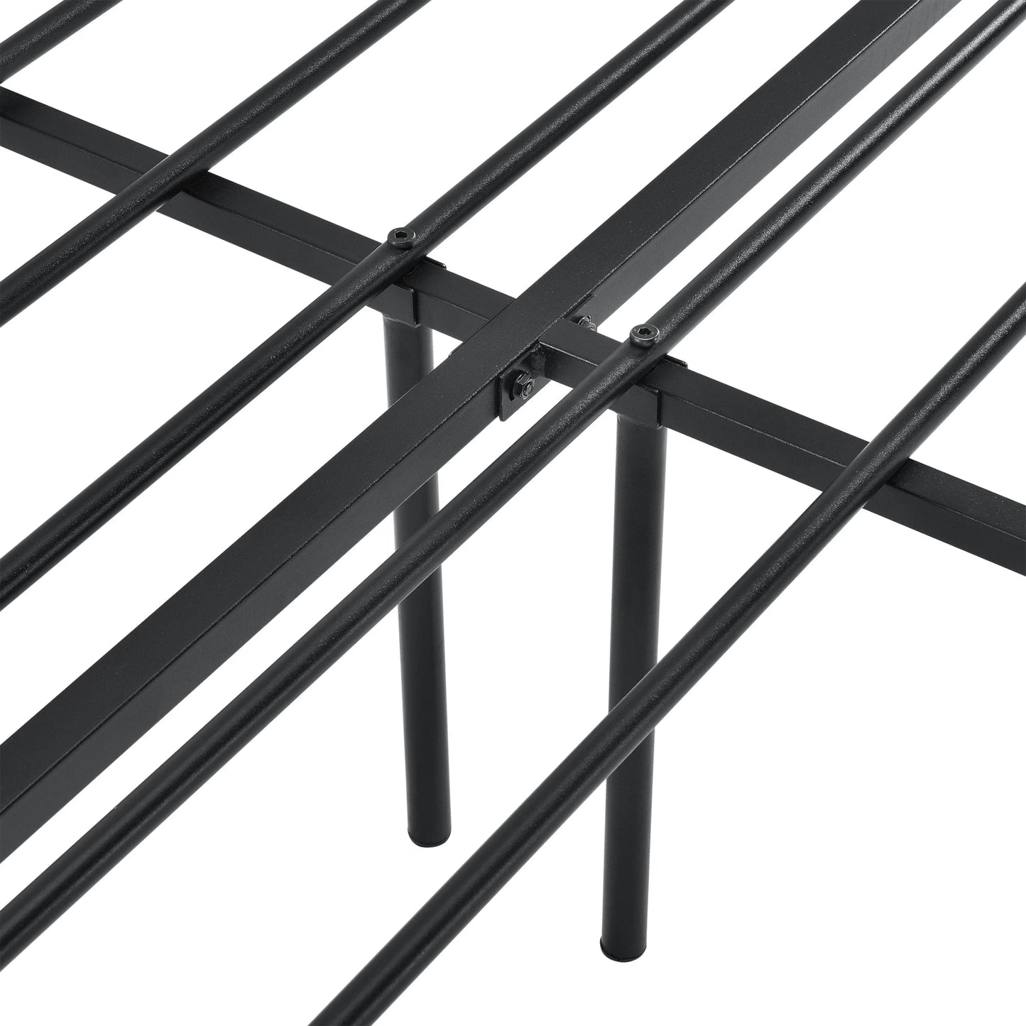 In And OutdoorMatch Metalen Bedframe Candice - Staal - Met Bedbodem - Zwart - 140x200 cm - Snelle Montage Eén persoon slapen