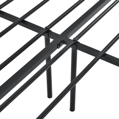 In And OutdoorMatch Metalen Bedframe Candice - Staal - Met Bedbodem - Zwart - 140x200 cm - Snelle Montage Eén persoon slapen