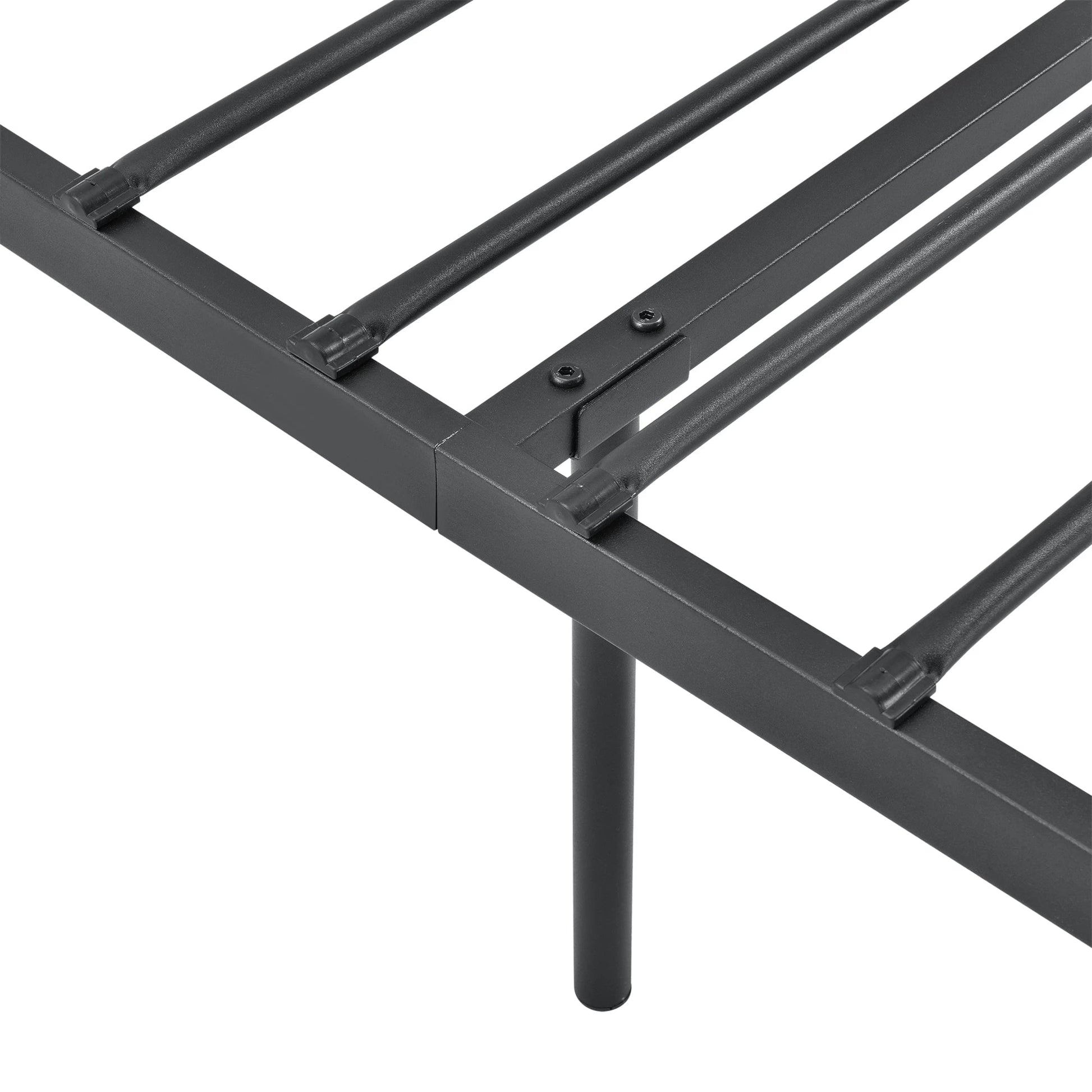 In And OutdoorMatch Metalen Bedframe Elfrieda - Staal - Met Bedbodem - Zwart - 90x200 cm - Snelle Montage Eén persoon slapen