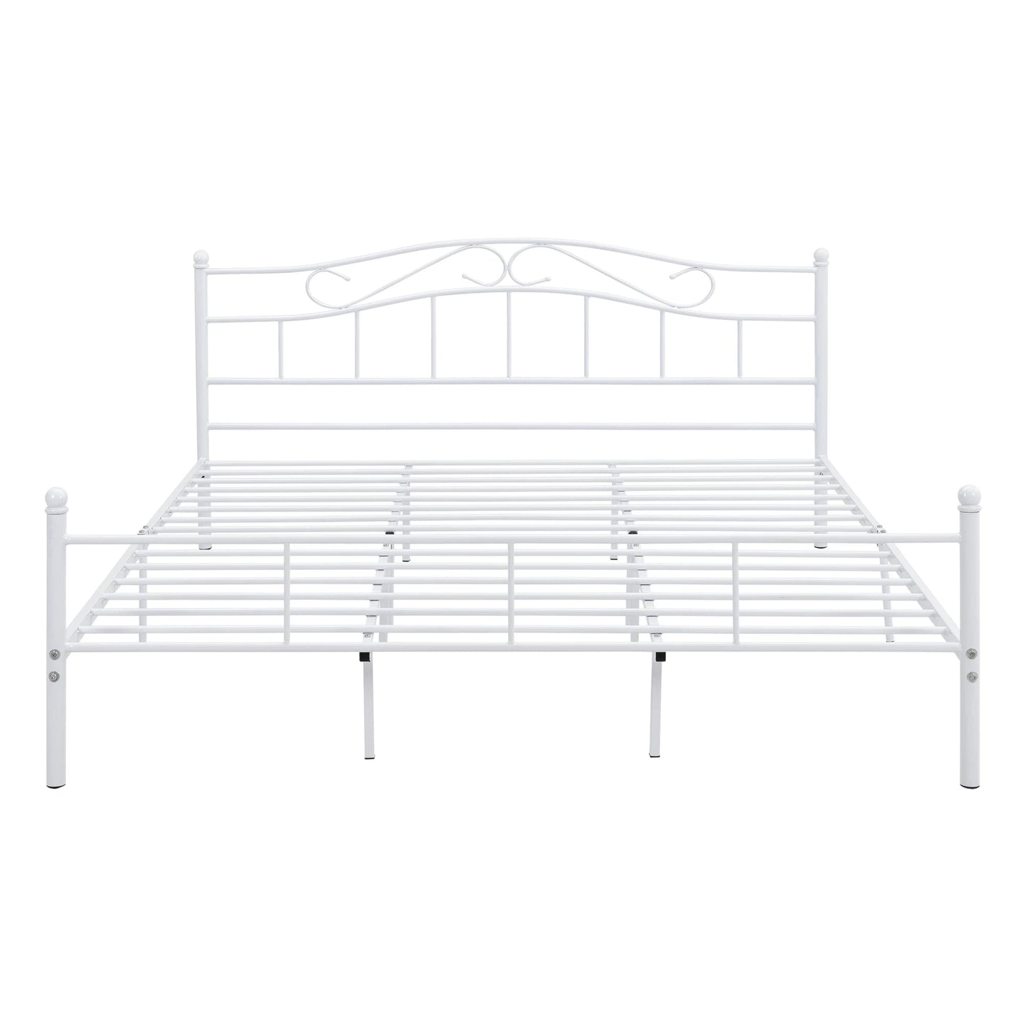 In And OutdoorMatch Metalen bed Cindy - incl. Bedbodem - 180x200 - Wit - Modern design Bedframe