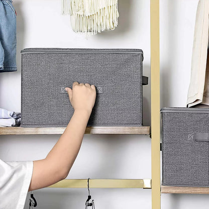 In And OutdoorMatch Opbergbox Teresa - 3 stuks - Met deksel - Opbergdoos - Opbergbak - 40x25x30cm Opslagruimte