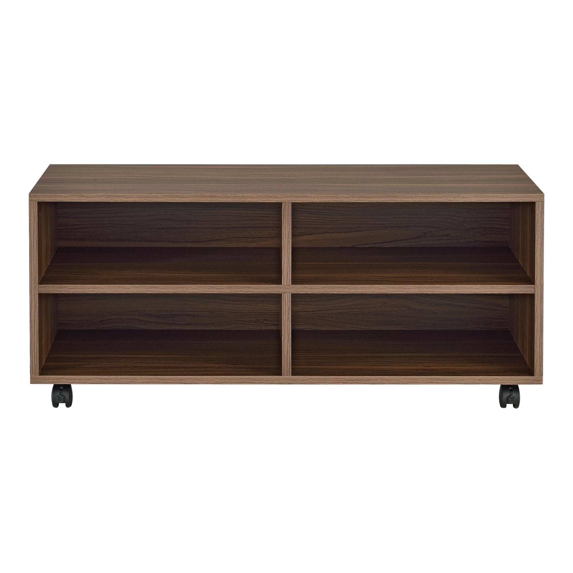 In And OutdoorMatch Opbergkast Clarabelle - Open Kast - Op Wielen - Houtkleur Donker - Spaanplaat - Modern Design Kast