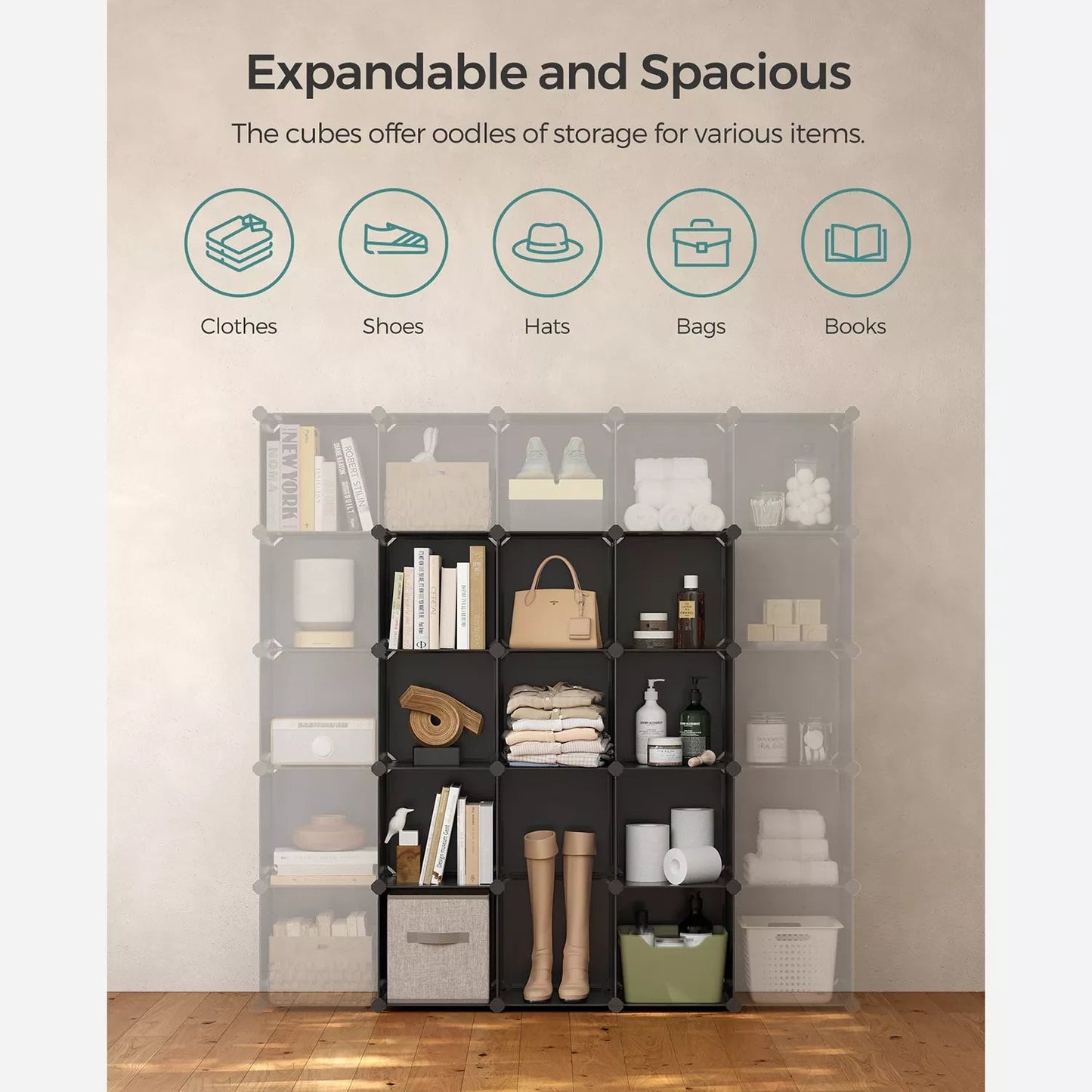 In And OutdoorMatch Opbergkast Micah - Voor Kinderen en volwassenen - Boekenplank - Boekenkast - Slaapkamer, woonkamer - 16 plaatsen shoe rack