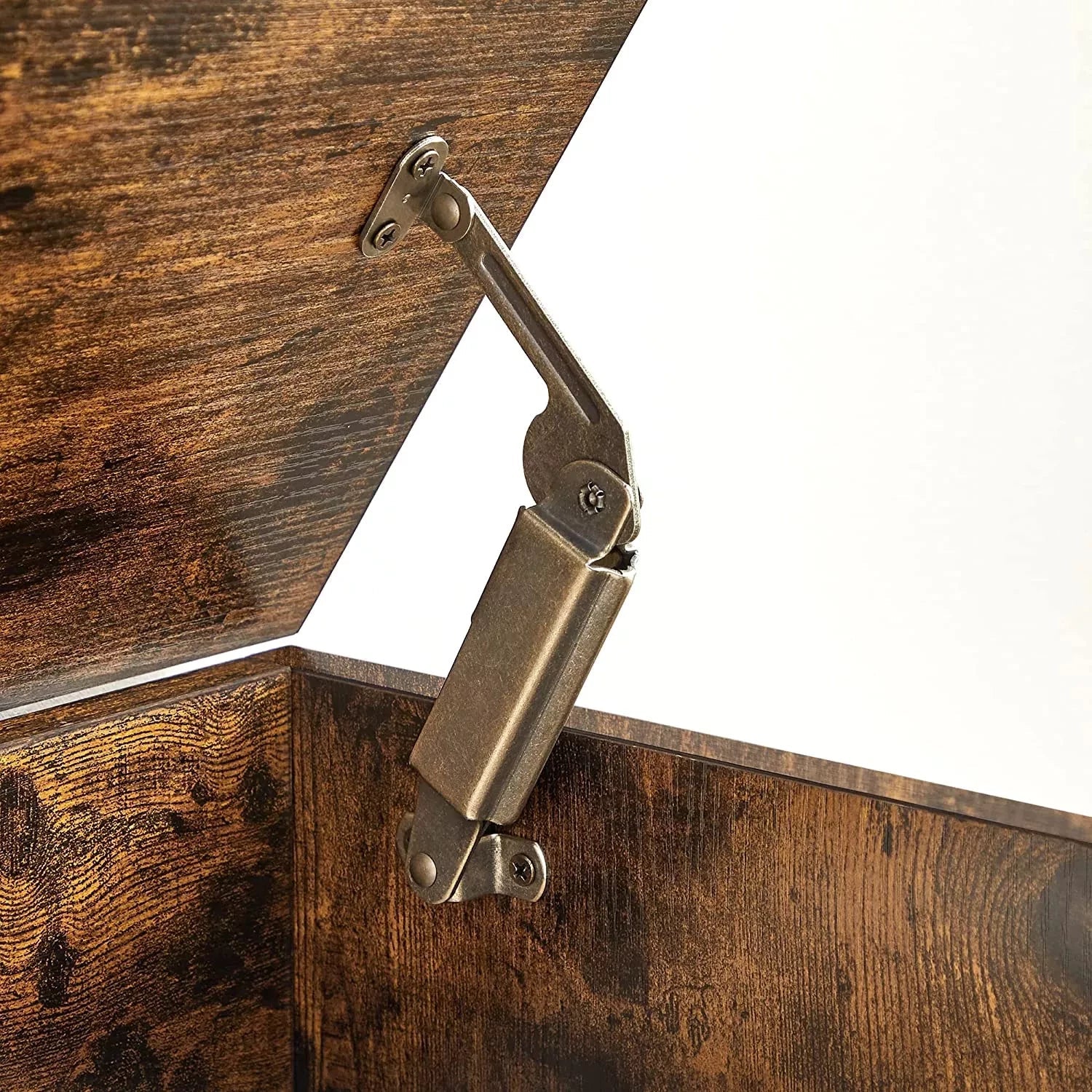 In And OutdoorMatch Opbergkast Robin - Speelgoedkist - Schoenenbank - Zitkist - Opbergdoos - Bank met opbergruimte - Landelijke Stijl - Veiligheidsscharnieren - 100x40x46cm - Vintage Bruin Opslagruimte