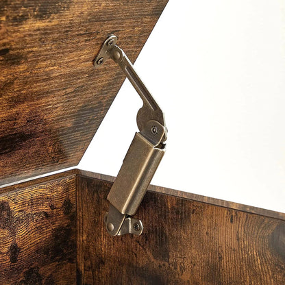 In And OutdoorMatch Opbergkast Robin - Speelgoedkist - Schoenenbank - Zitkist - Opbergdoos - Bank met opbergruimte - Landelijke Stijl - Veiligheidsscharnieren - 100x40x46cm - Vintage Bruin Opslagruimte