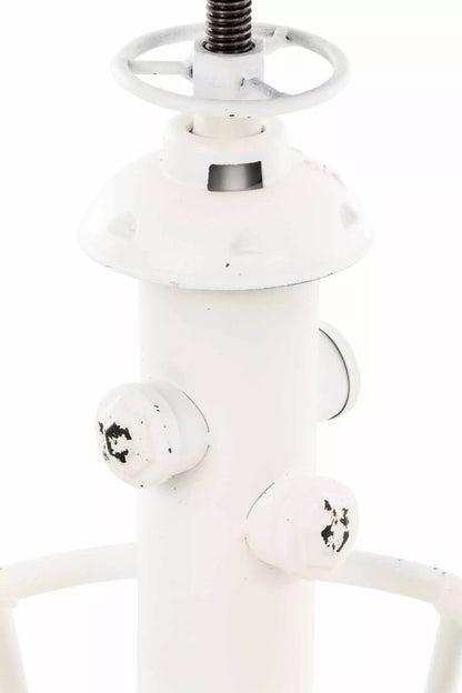 In And OutdoorMatch Rustieke Barkruk Emelie - Wit/Bruin - Hout - Industrieel Design - Voor Keuken en Bar - Houten Zitting Barkrukken / hocker