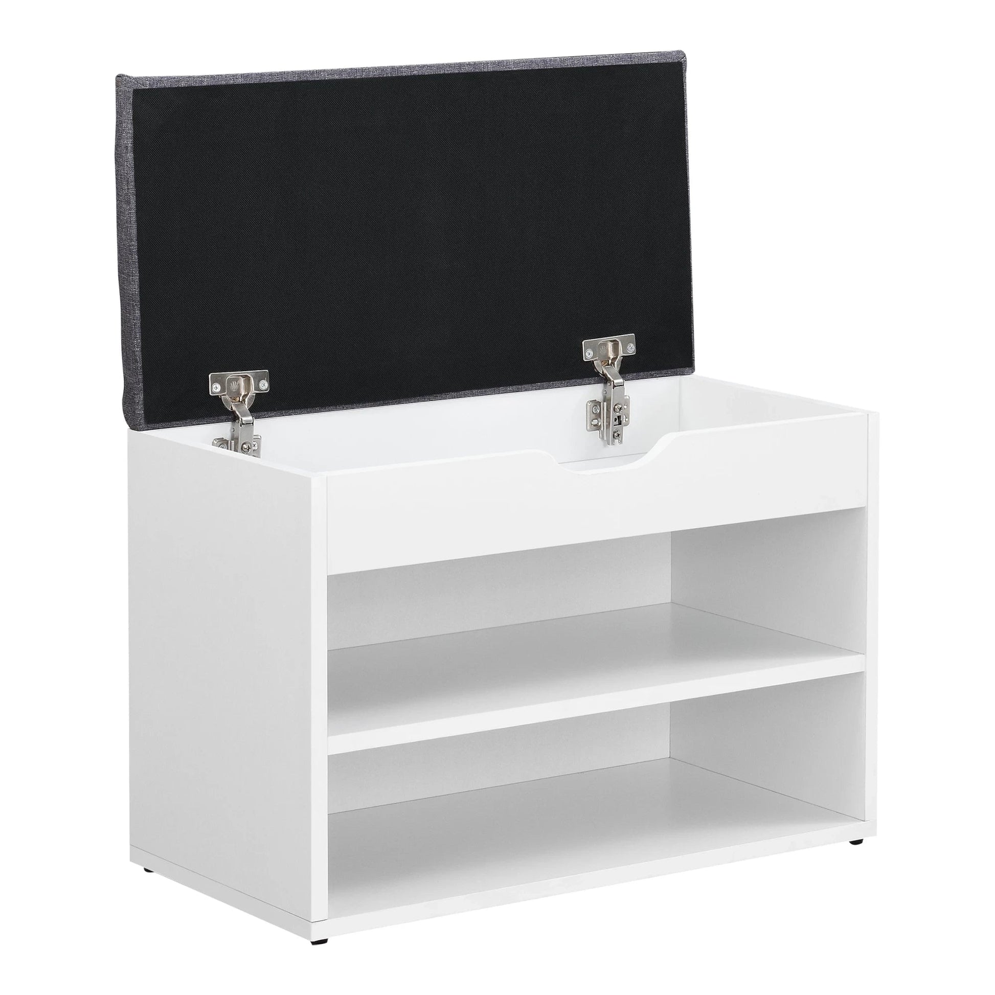 In And OutdoorMatch Schoenenkast Marques - 46x60x30 cm - Wit en Grijs - Spaanplaat en stof - Modern design shoe rack