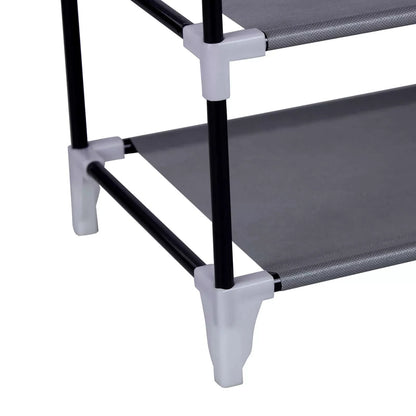 In And OutdoorMatch Schoenenrek Rafaela - Met deur - 27 tot 30 paar - Waterdicht - Schoenenkast - Stalen buizen - Stofvrij - Grijs - 58x160x28 cm shoe rack